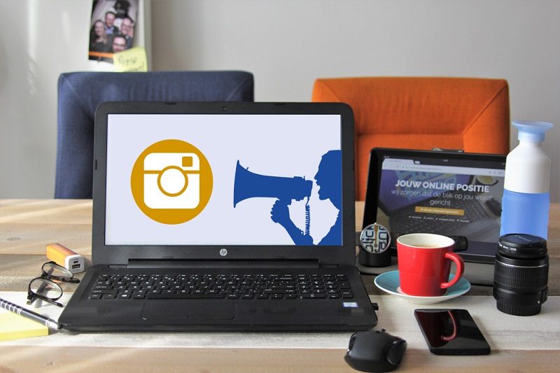 Instagram op laptop of pc Chrome Blickfang Communicatie